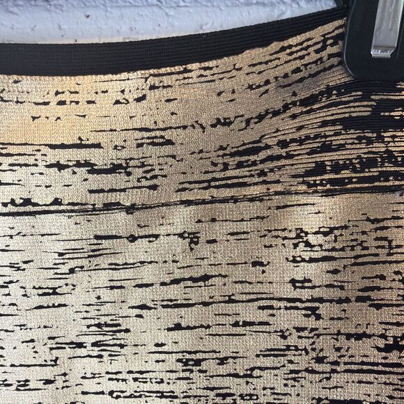 BCBG MaxAzria SILVIE Gold Foil Bandage Skirt S Metallic Y2K  Bodycon Shimmer - Picture 7 of 7